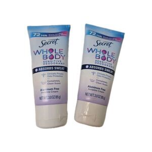 Pack Of 2 Secret Whole Body Invisible Cream Sensitive Deodorant, 3 oz